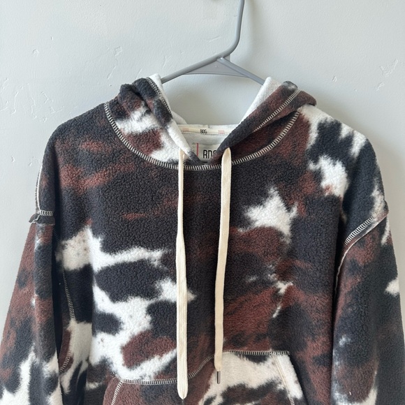 Cow Print Fleece Hoodie - Picture 3 of 4